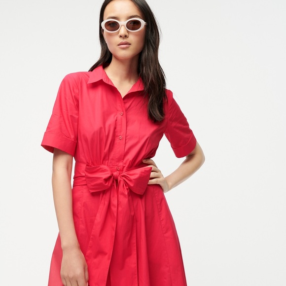 J. Crew Tie-waist short-sleeve shirtdress - Picture 4 of 4